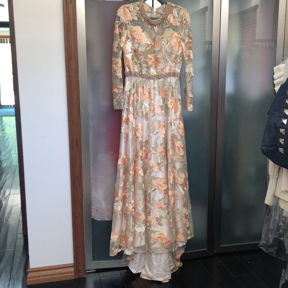 Mac Duggal Dresses Mac Duggal Iridescent Floral Lace Aline Gown